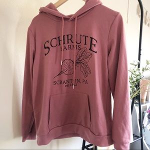 Schrute Farms Hooded Pink Graphic Sweatshirt Sz.S